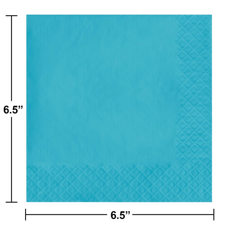 Creative Converting Solid Bermuda Blue 2-ply Luncheon Napkins - 50pcs - Image 3